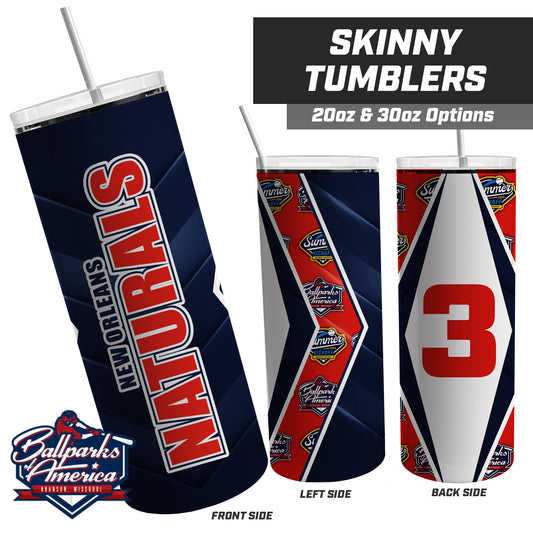 New Orleans Naturals 12u Red - Summer Kickoff - 20oz Skinny Tumbler