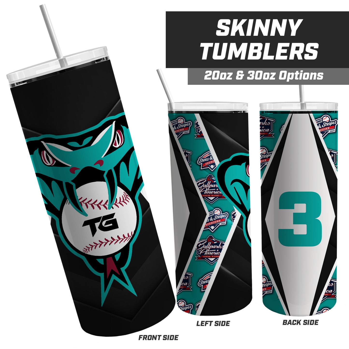 TG Dbacks Midway - Stars & Stripes - 20oz Skinny Tumbler