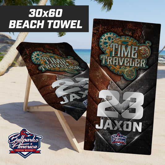 Time Traveler Showdown - 30"x60" Beach Towel