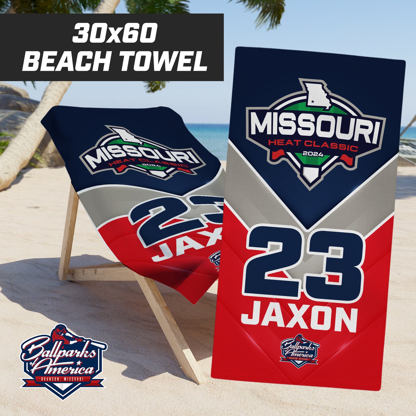 Missouri Heat Classic - 30"x60" Beach Towel