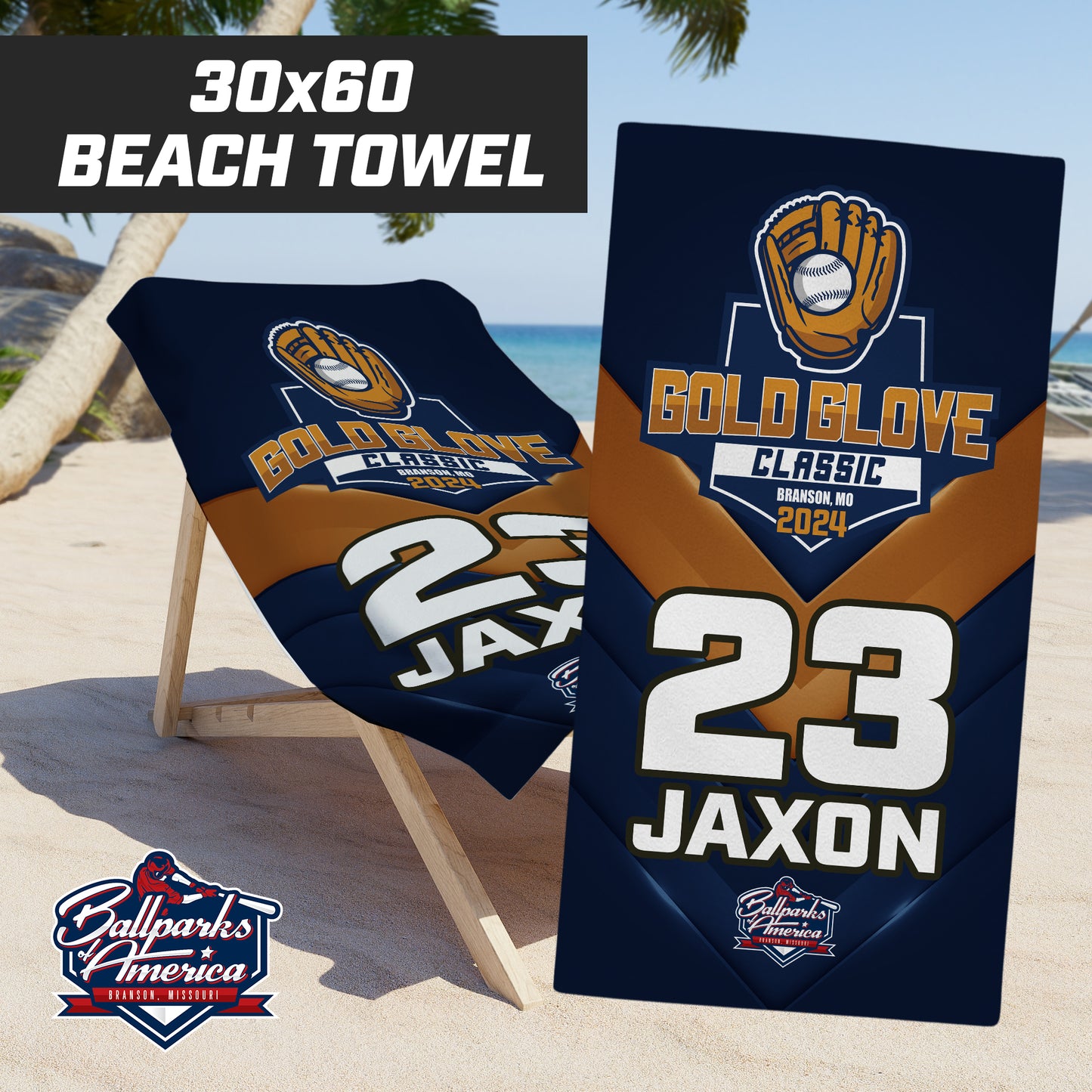 Gold Glove Classic - 30"x60" Beach Towel