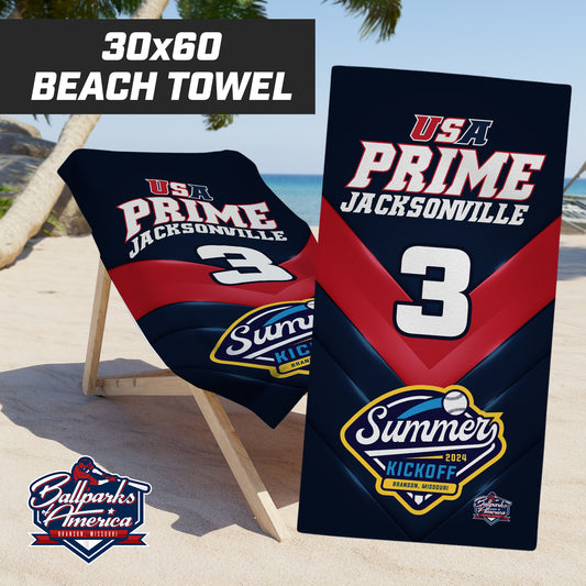 USA Prime Jacksonville - Summer Kickoff - 30"x60" Beach Towel