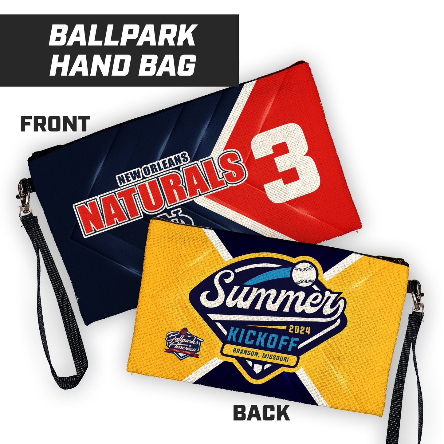 New Orleans Naturals 12u Red - Summer Kickoff - 9"x5" Zipper Bag with Wrist Strap