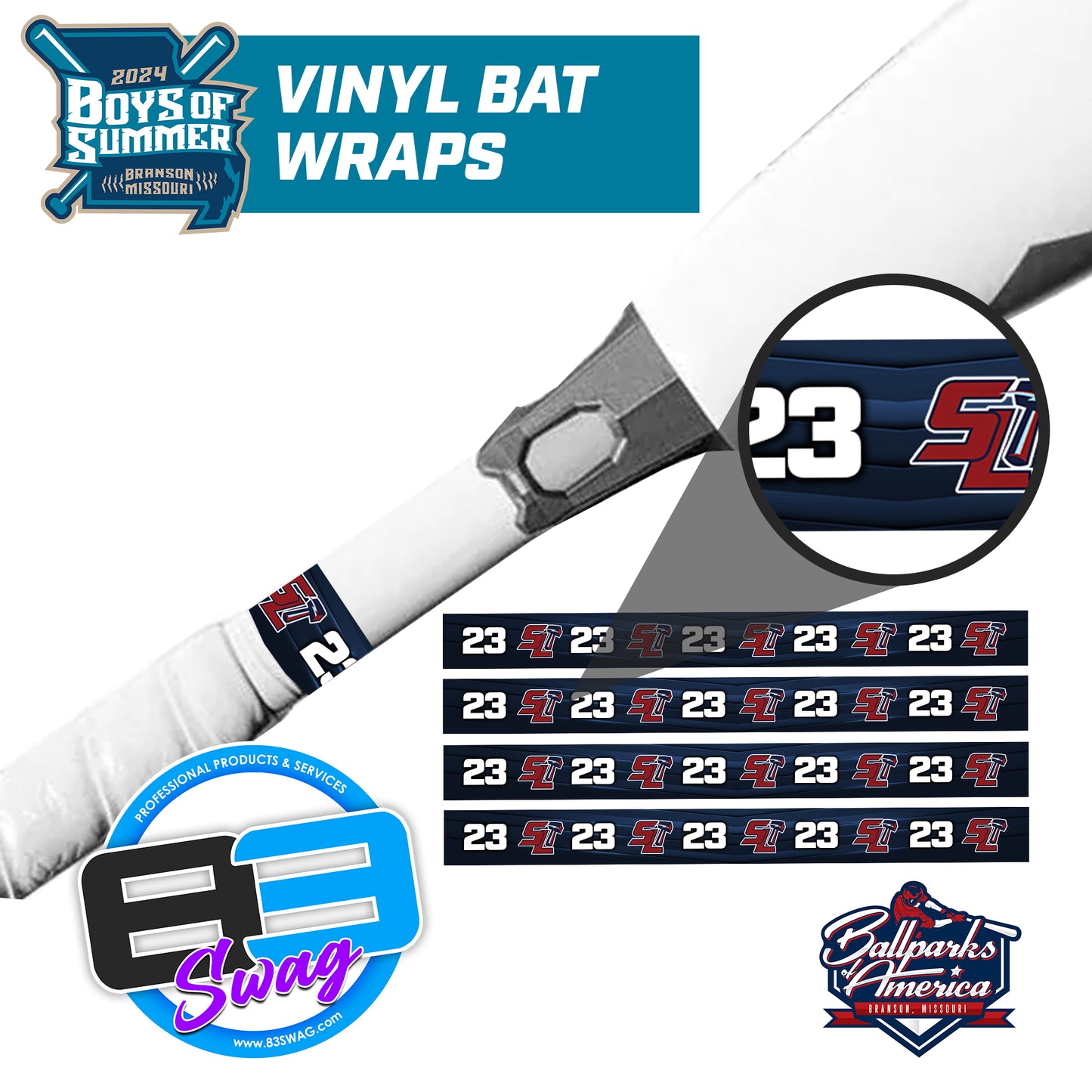 South Lyon Thunder - Boys Of Summer - Bat Decal Wraps (4 Pack)