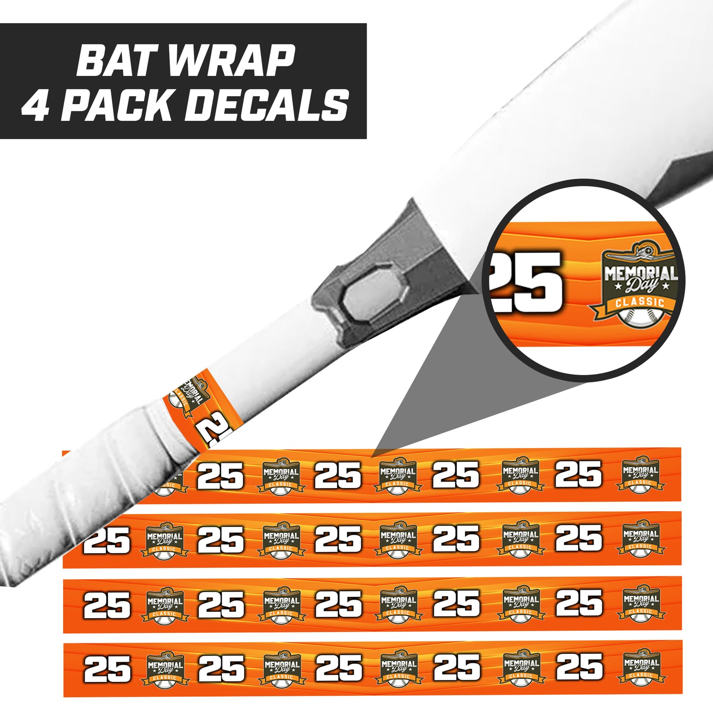 Memorial Day Classic - Bat Decal Wraps (4 Pack)