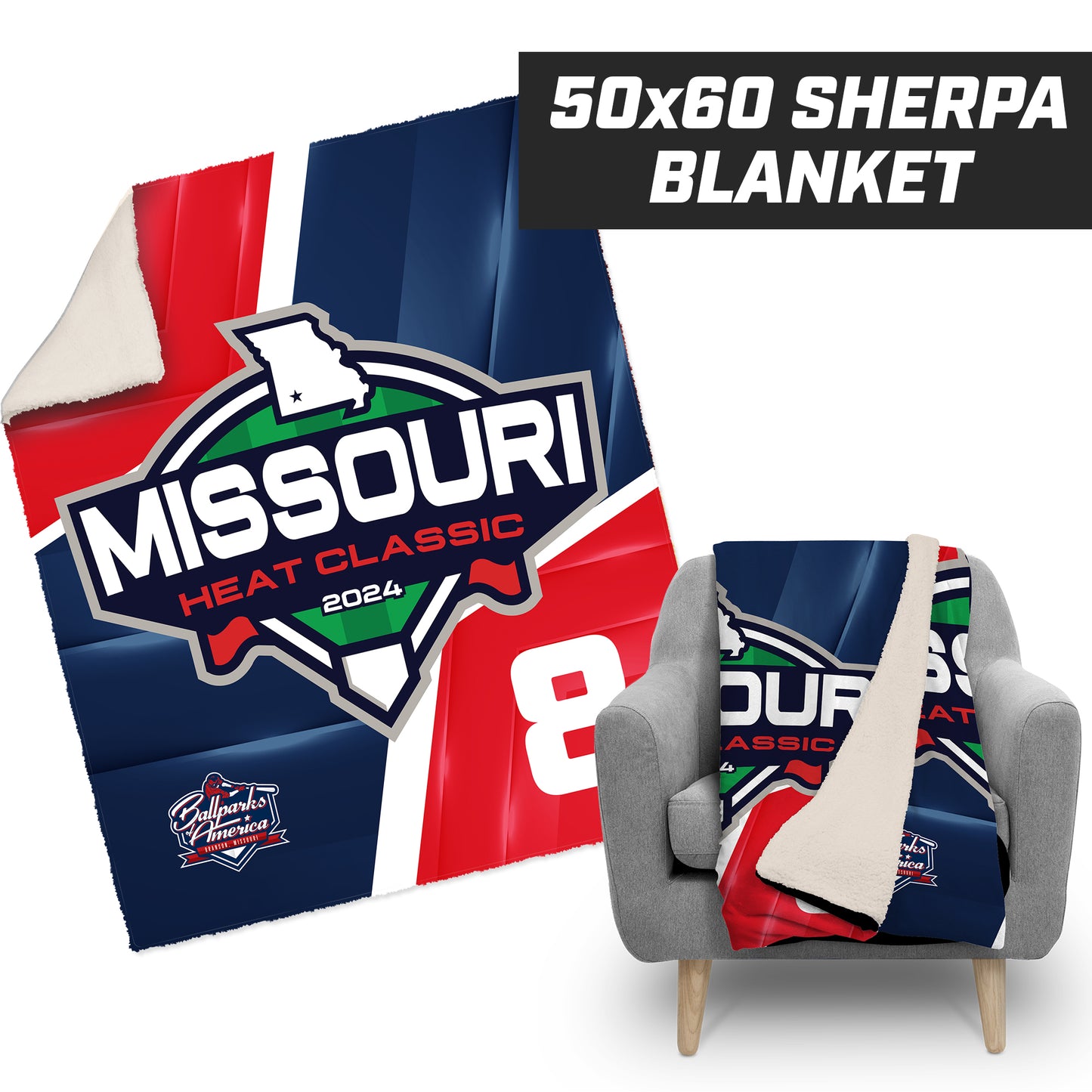 Missouri Heat Classic - 50”x60” Plush Sherpa Blanket