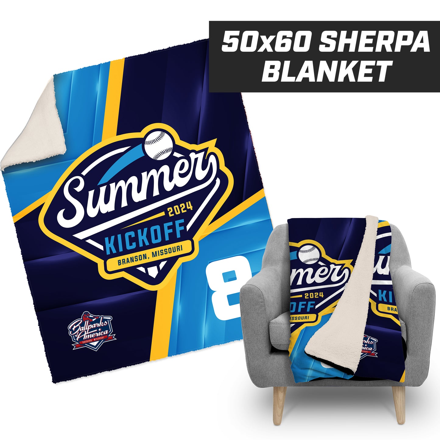 Summer Kickoff - 50”x60” Plush Sherpa Blanket