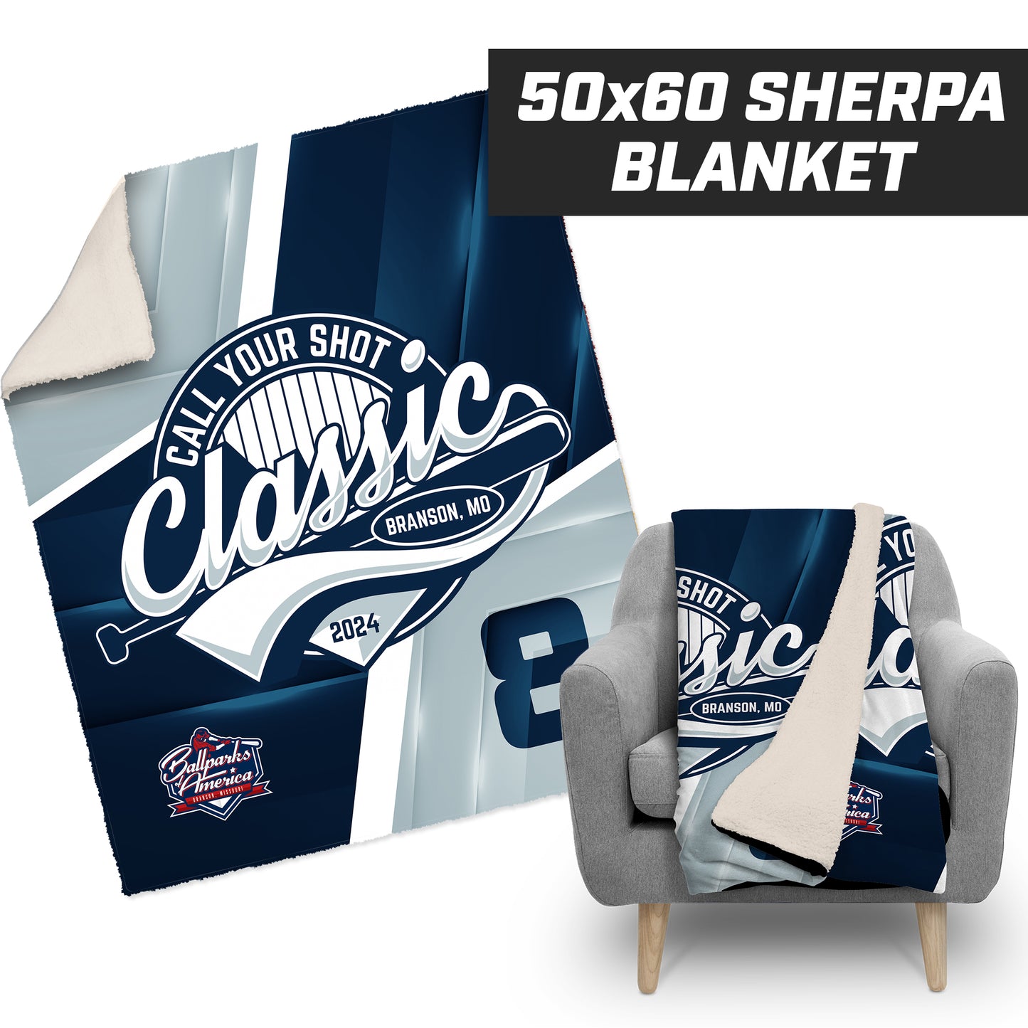 Call Your Shot Classic - 50”x60” Plush Sherpa Blanket