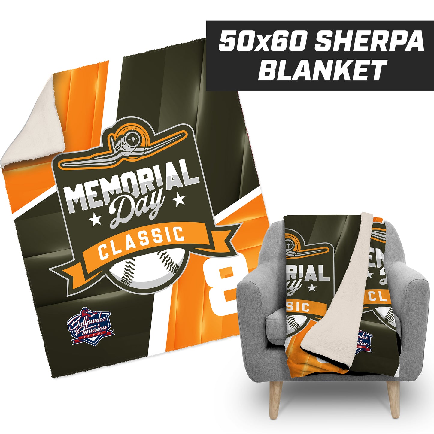 Memorial Day Classic - 50”x60” Plush Sherpa Blanket