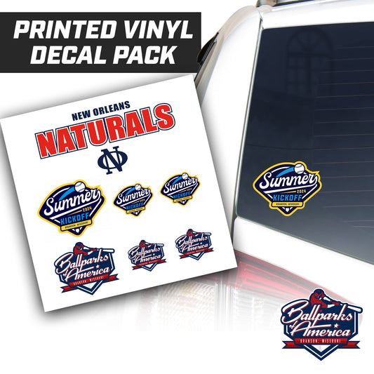 New Orleans Naturals 12u Red - Summer Kickoff - Logo Vinyl Decal Pack