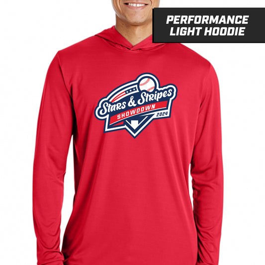 Stars & Stripes - Red - Performance Lightweight Hoodie