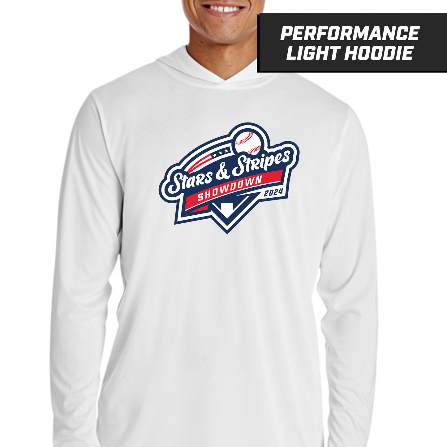 Stars & Stripes - White - Performance Lightweight Hoodie