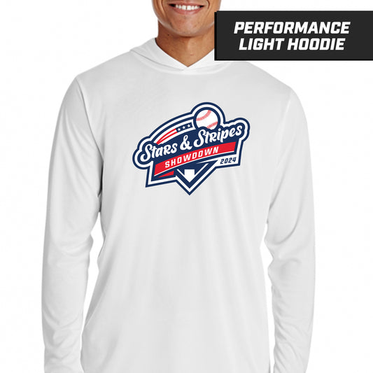 Stars & Stripes - White - Performance Lightweight Hoodie