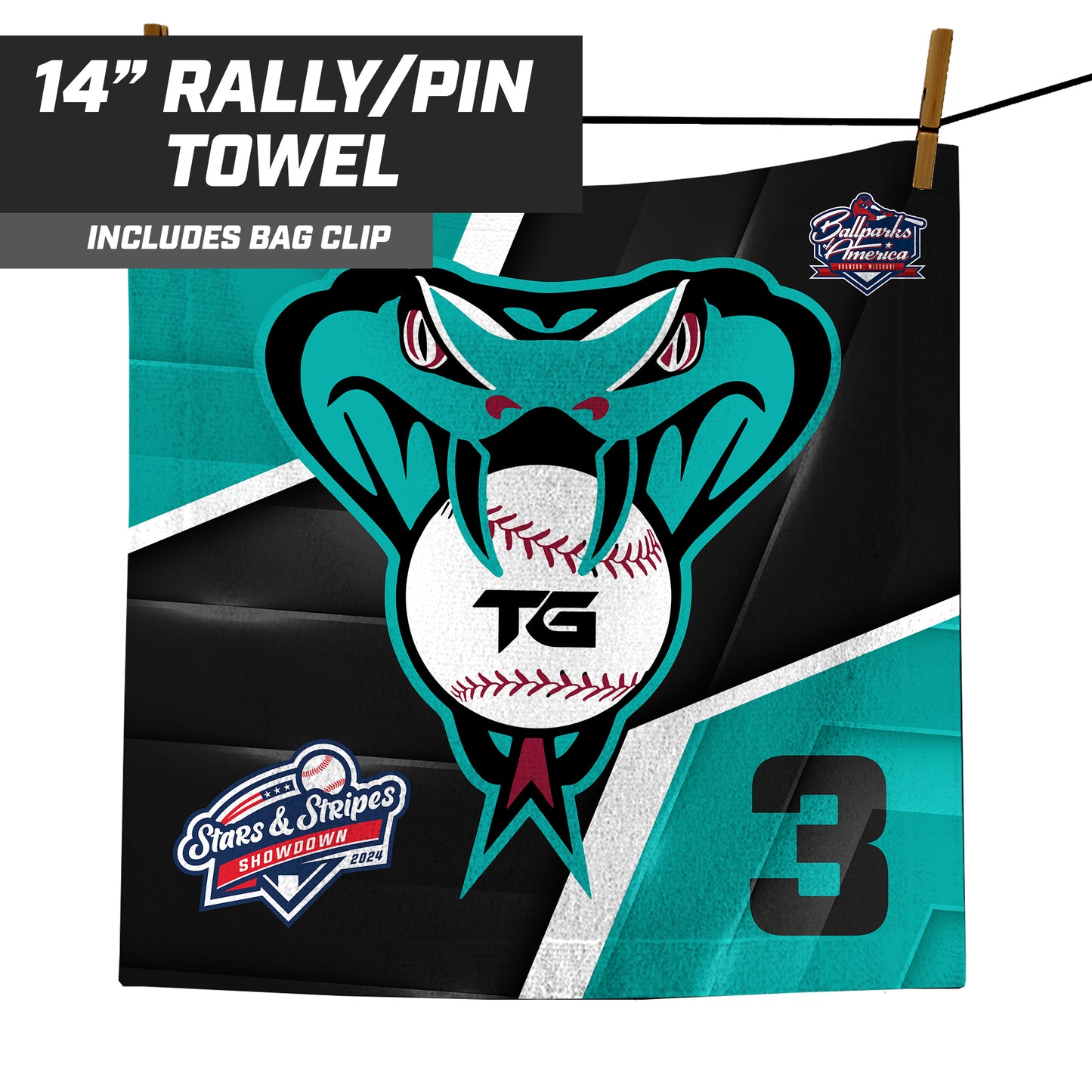 TG Dbacks Midway - Stars & Stripes - Custom Rally Towel