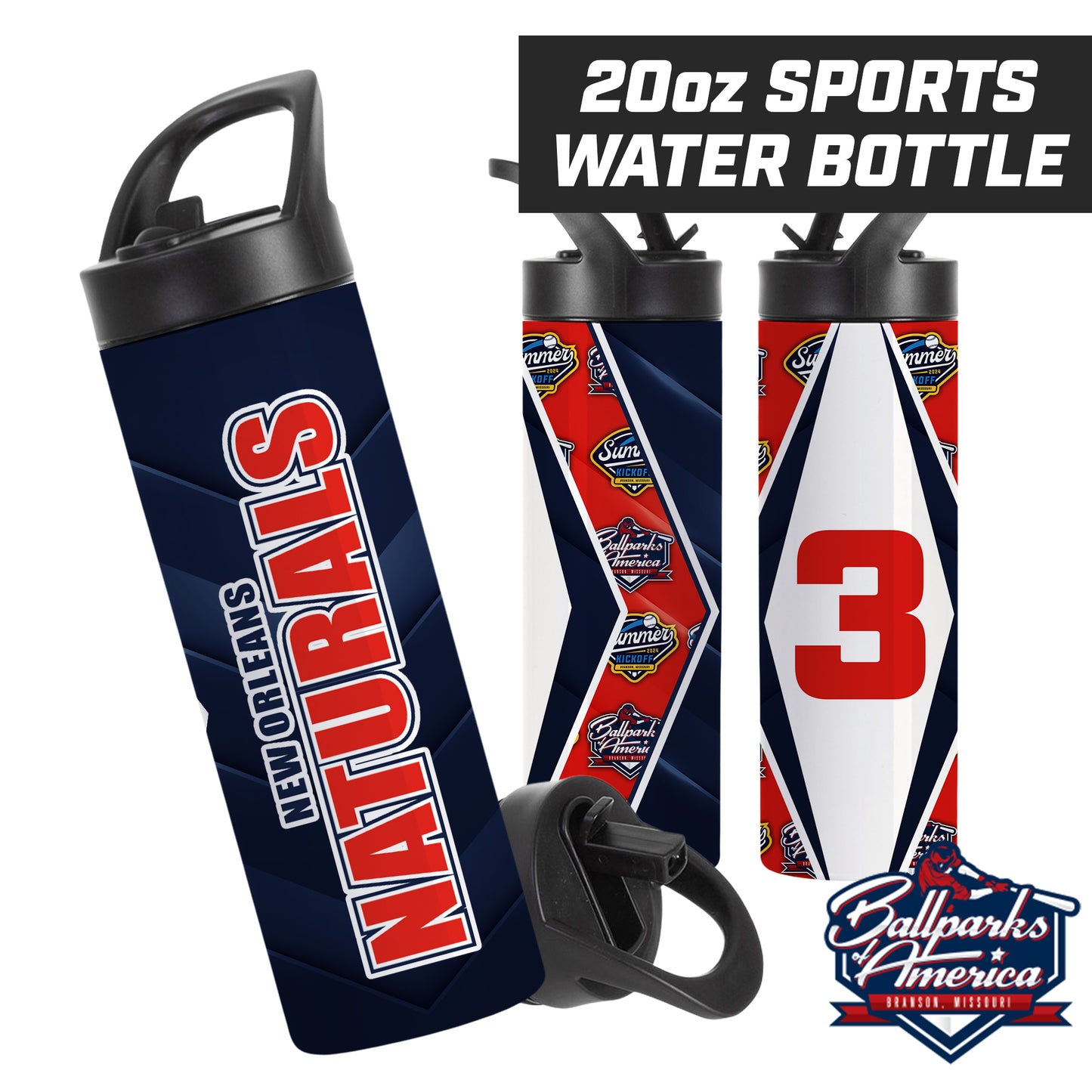 New Orleans Naturals 12u Red - Summer Kickoff - 20oz Sports Tumbler