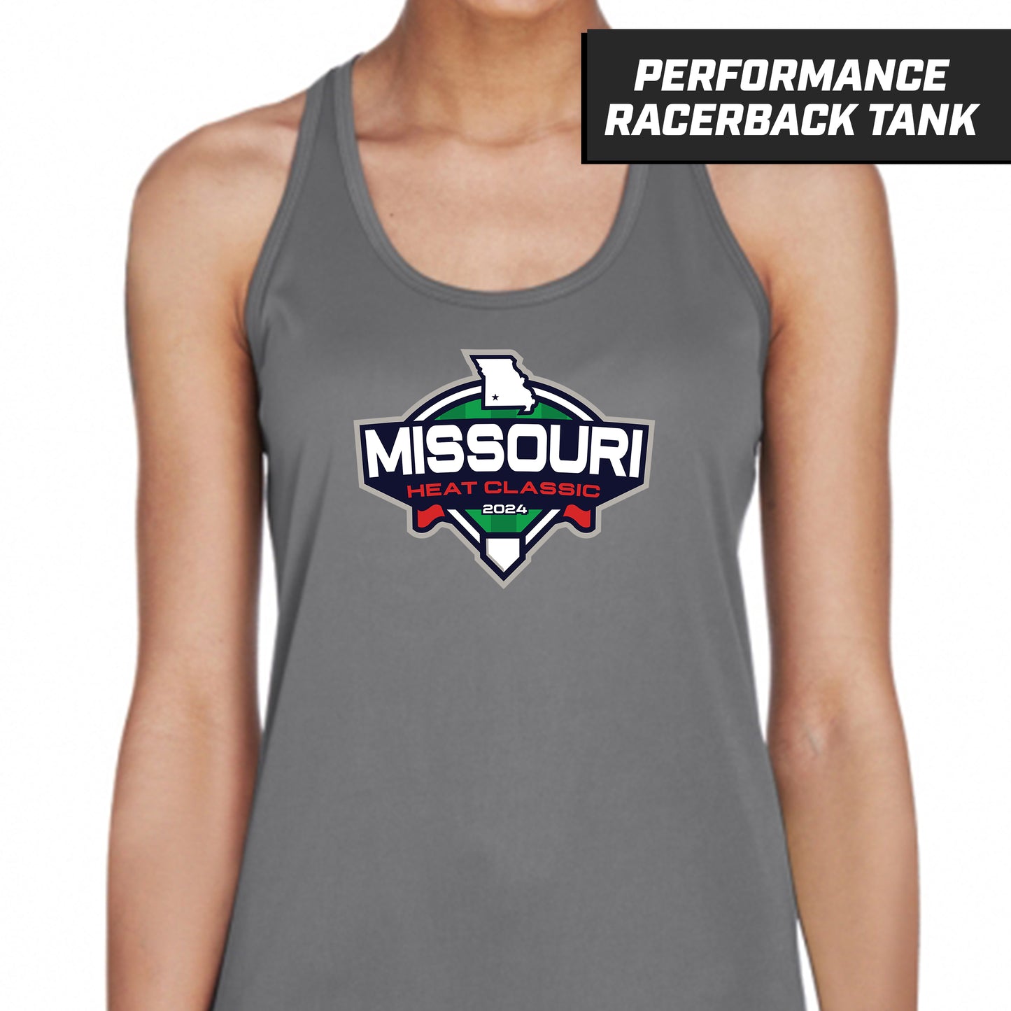 Missouri Heat Classic - Graphite- Performance Woman's Racerback Shirt