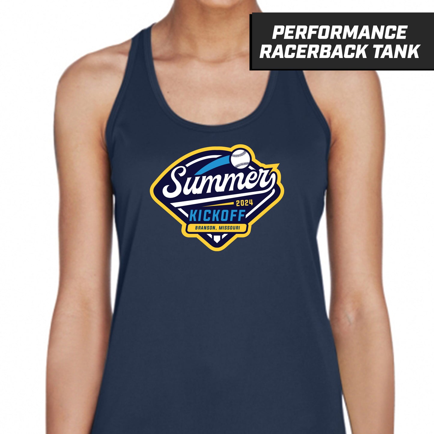 Summer Kickoff - Navy - Performance Woman's Racerback Shirt