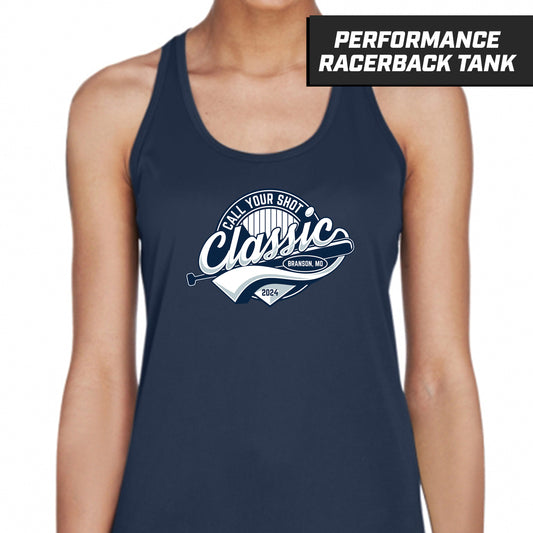 Call Your Shot Classic - Navy - Performance Woman's Racerback Shirt