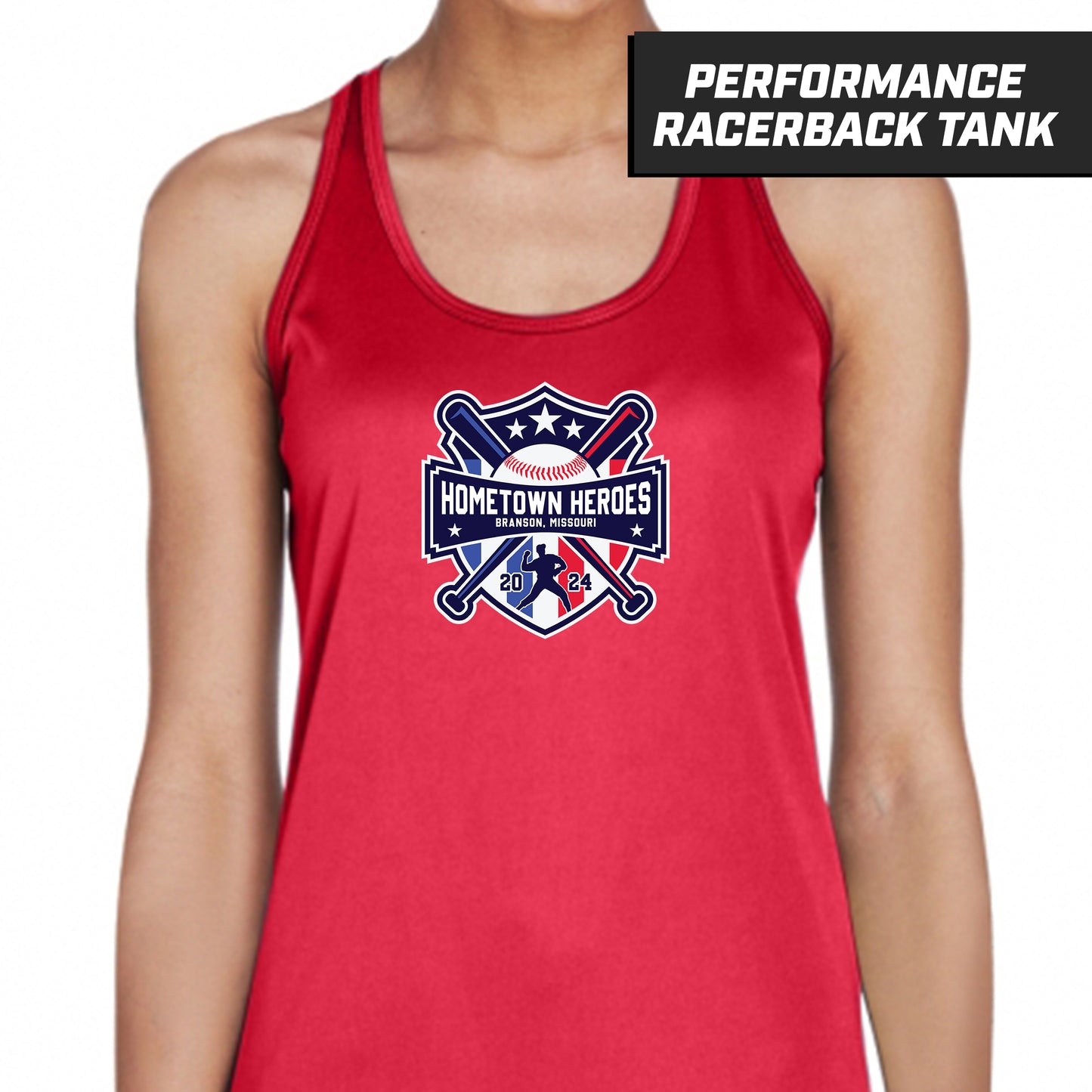 Hometown Heroes - Red - Performance Woman's Racerback Shirt