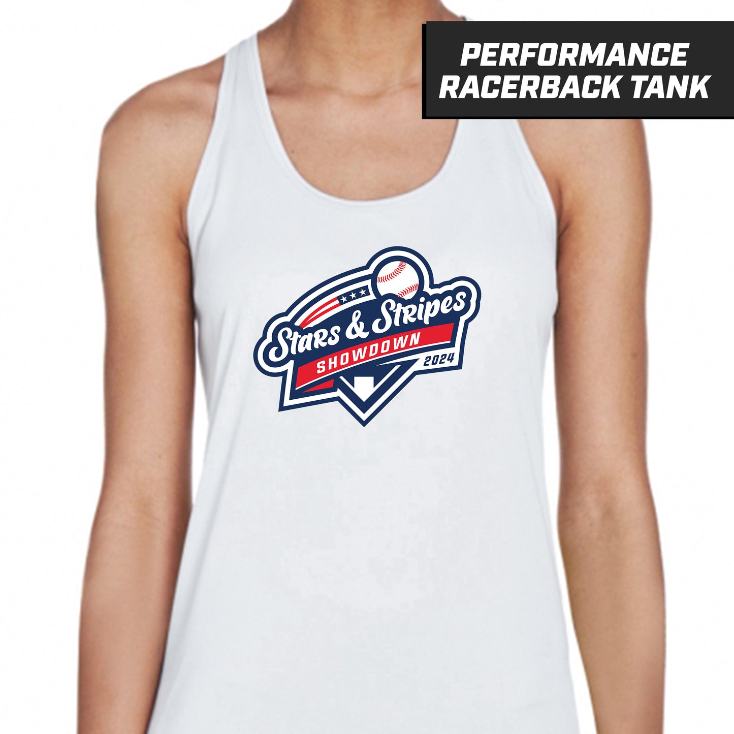 Stars & Stripes - White - Performance Woman's Racerback Shirt