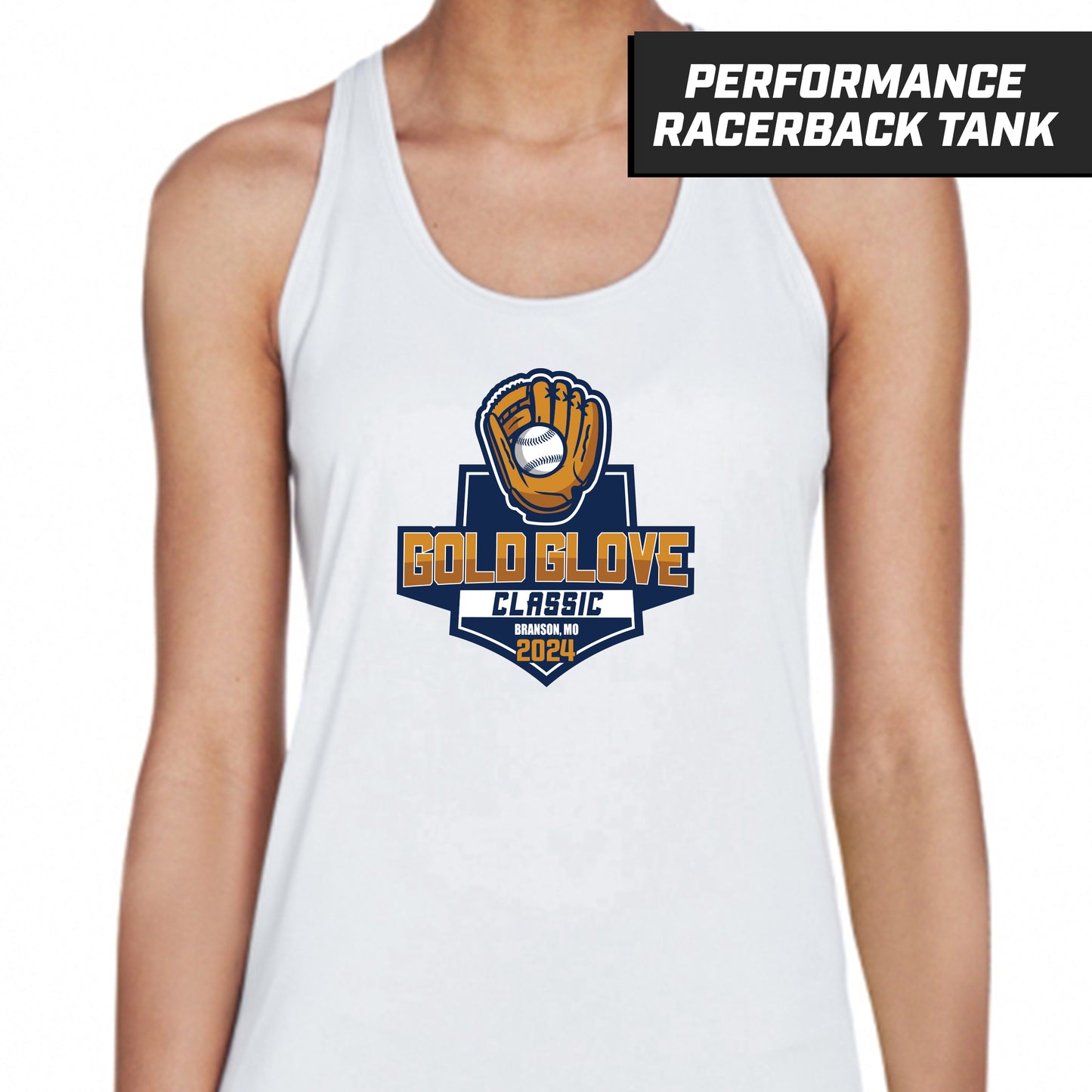 Gold Glove Classic - White - Performance Woman's Racerback Shirt