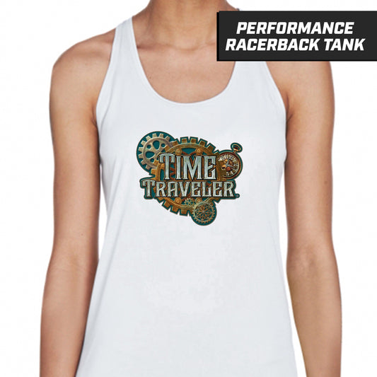 Time Traveler Showdown - White - Performance Woman's Racerback Shirt