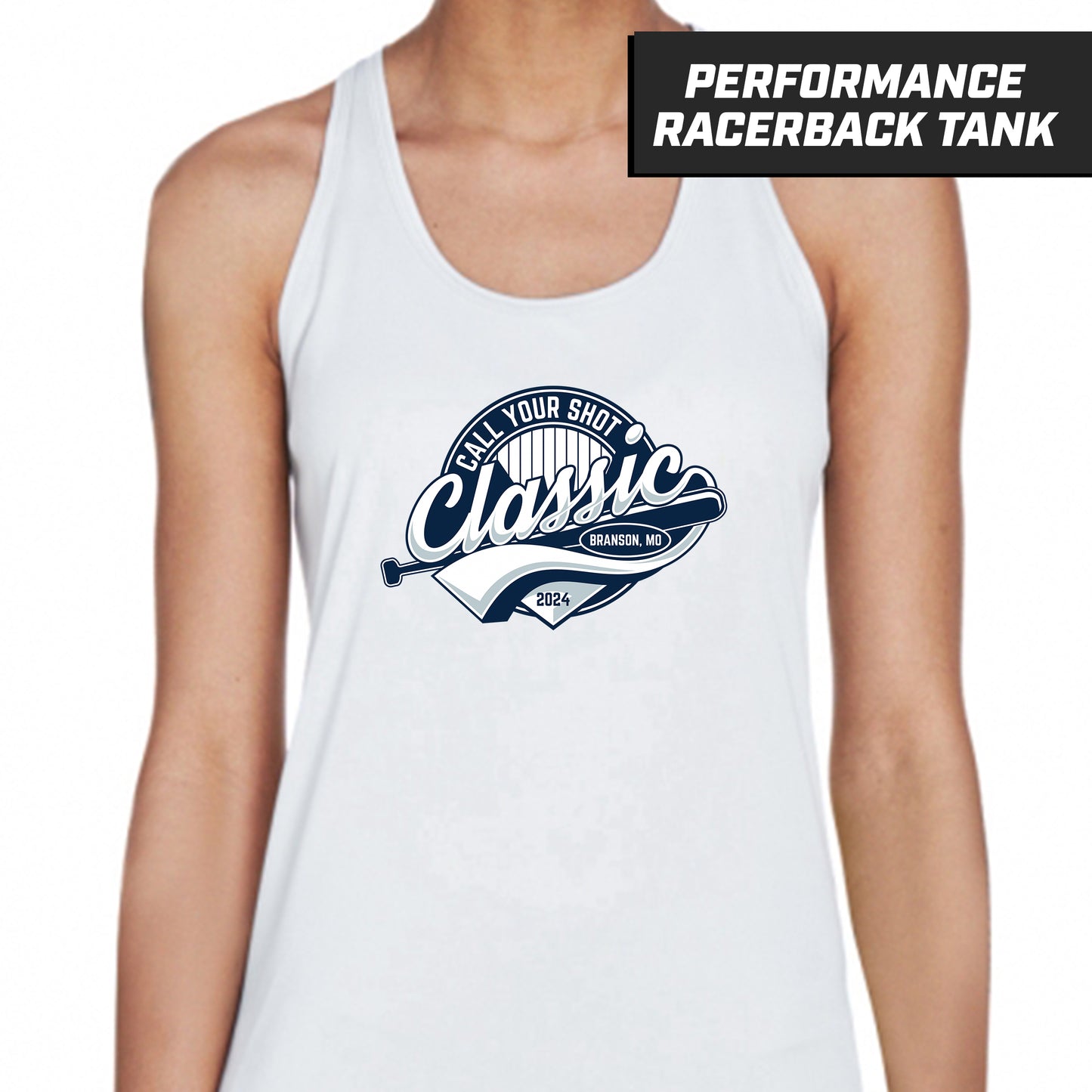 Call Your Shot Classic - White - Performance Woman's Racerback Shirt